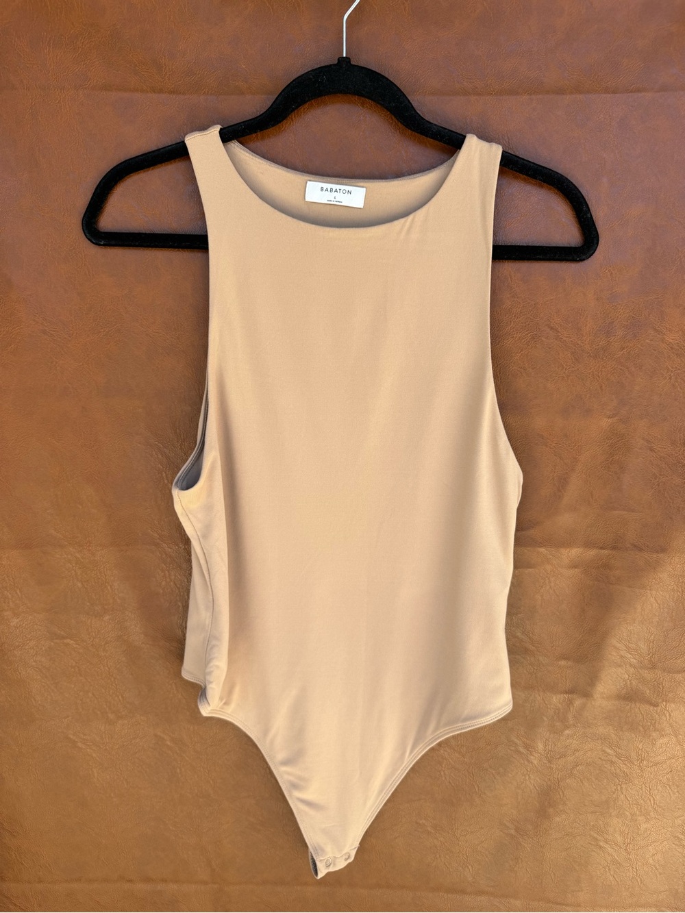 Babaton Contour Tank Bodysuit Large Beige Aritzia